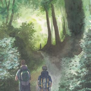 Cammino sulle orme di san francesco acquerello Federico Buratti