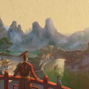 Cina imperatore paesaggio fiume illustrazione digitale Federico Buratti