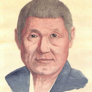 Takeshi kitano ritratto giappone cinema acquerello Federico Buratti