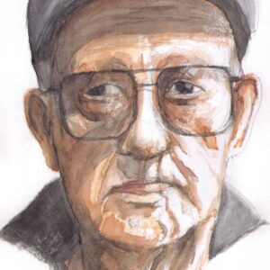 nonno ritratto anziano con gli occhiali acquerello Federico Buratti