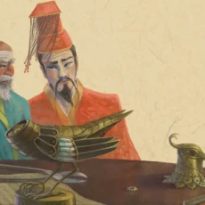 Imperatore illustrazione usignolo meccanico cina digitale Federico Buratti