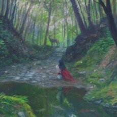 foresta giapponese kintaro acqua digitale Federico Buratti