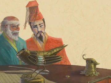 Imperatore illustrazione usignolo meccanico cina digitale Federico Buratti